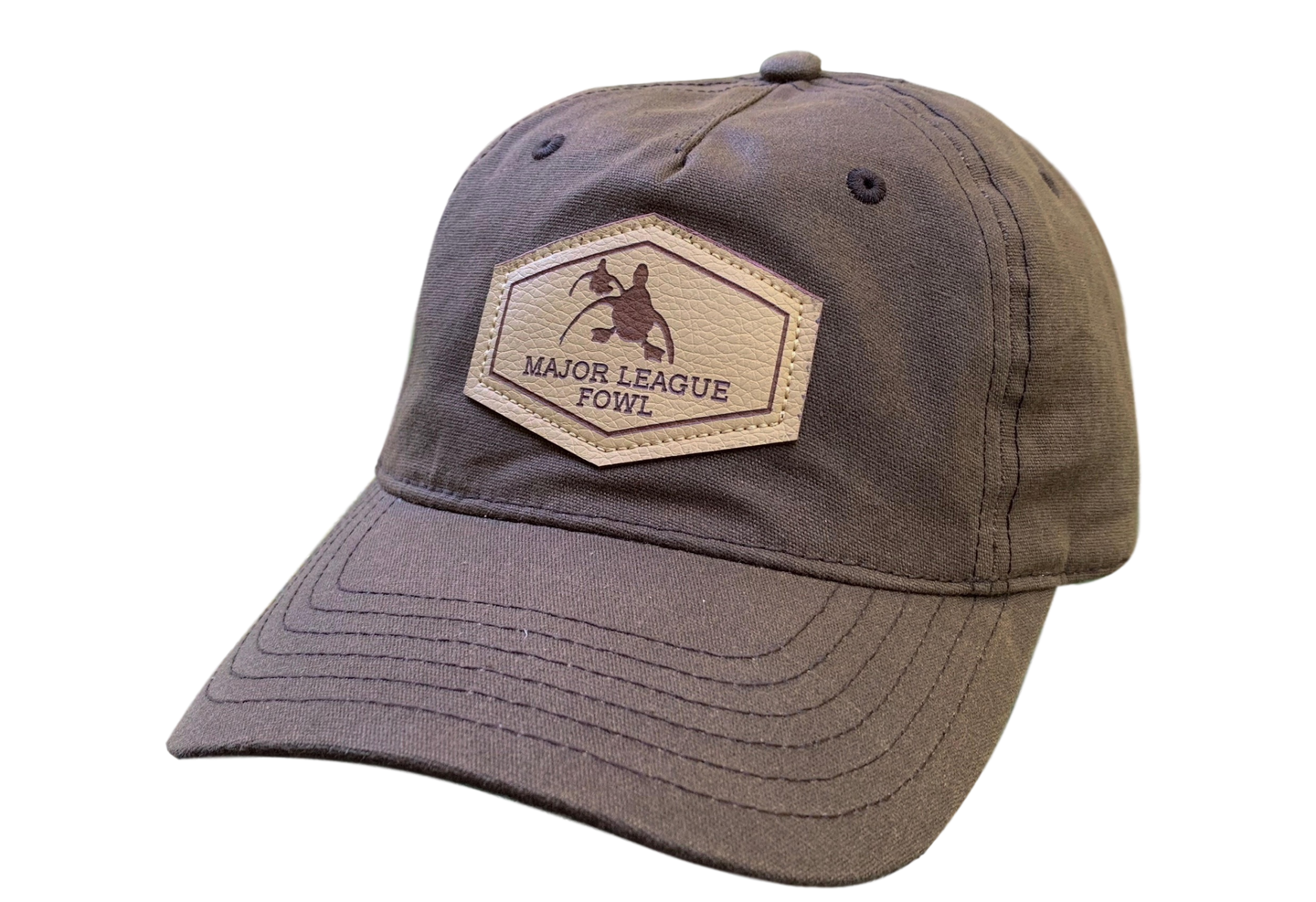 Waxed-Cotton Leather Patch Hat
